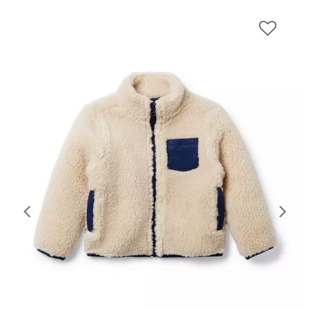 Janie & Jack Sherpa Jacket with Navy Accents